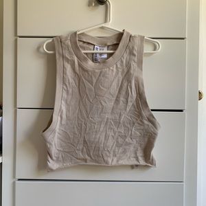 beige cropped tank top